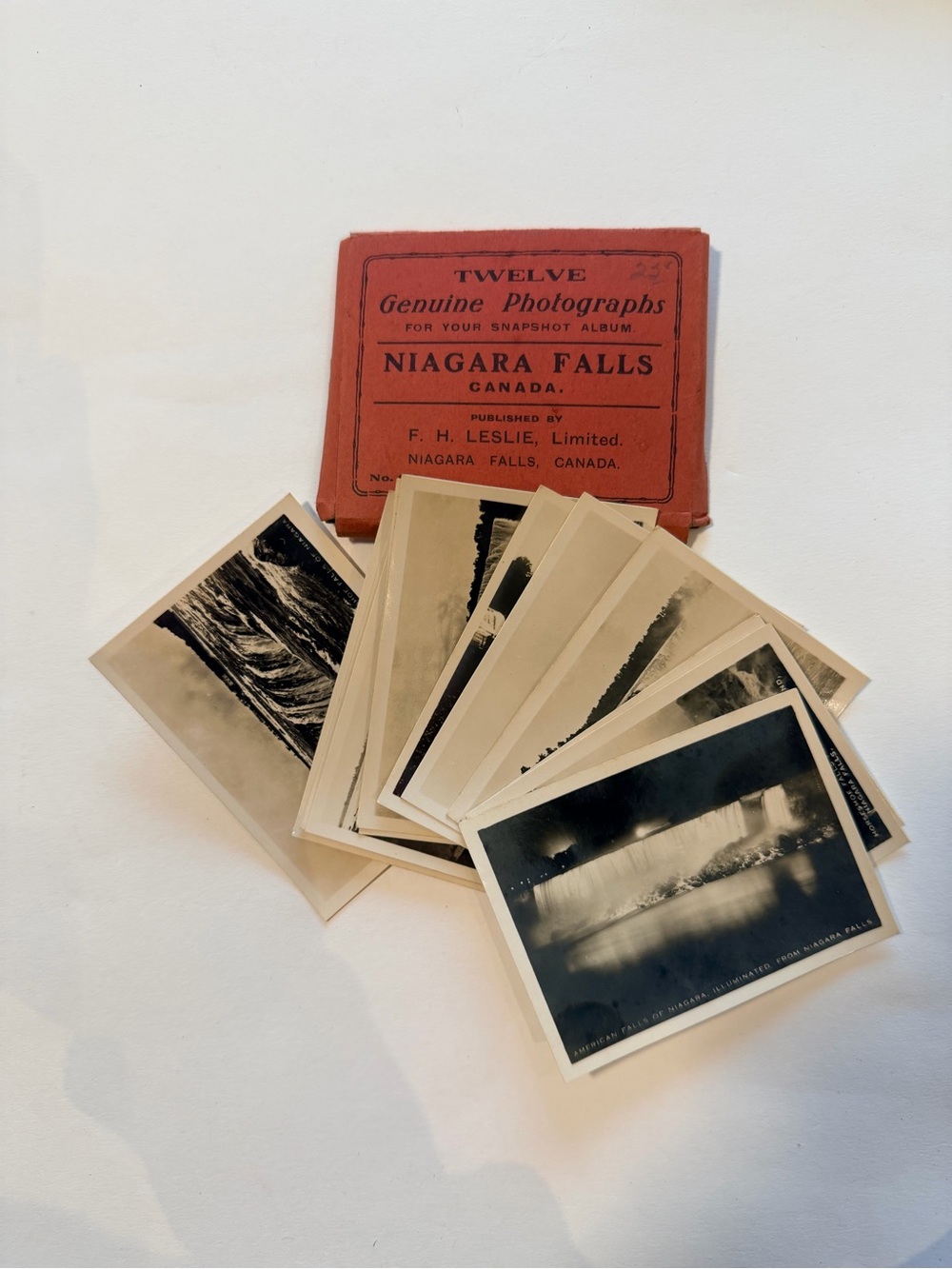 Vintage Niagara Falls Canada Set of 12 Genuine Photographs F.H. Leslie Souvenir